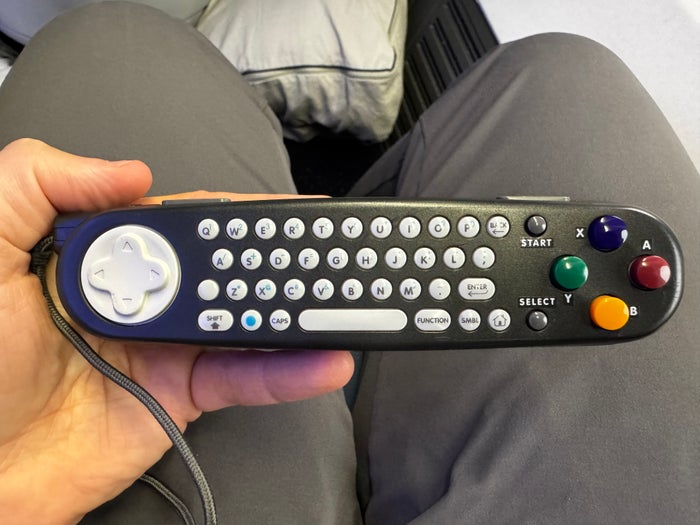 Delta One B757 200 LAX BOS entertainment remote Delta One B757 200 LAX BOS entertainment remote