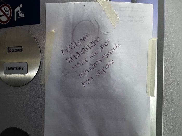 Delta One B757 200 LAX BOS lavatory broken Delta One B757 200 LAX BOS lavatory broken