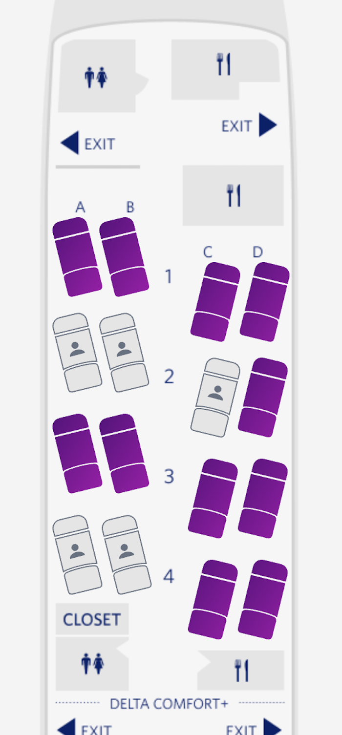 Delta One B757 200 LAX BOS seat map Delta One B757 200 LAX BOS seat map