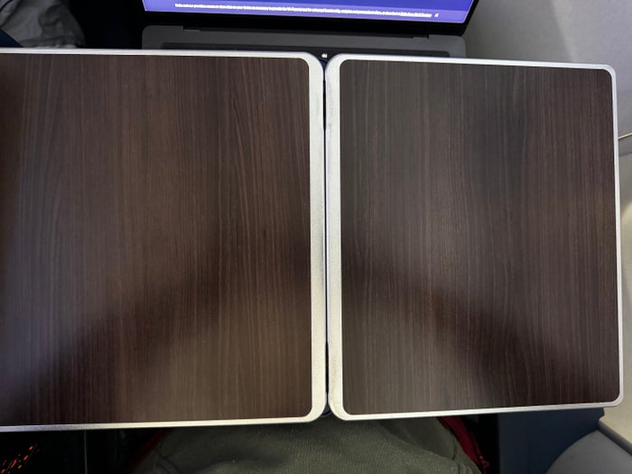 Delta One B757 200 LAX BOS tray table Delta One B757 200 LAX BOS tray table
