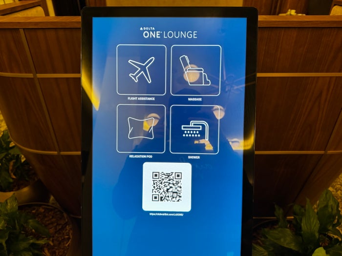 Delta One Lounge LAX amenity kiosk Delta One Lounge LAX amenity kiosk