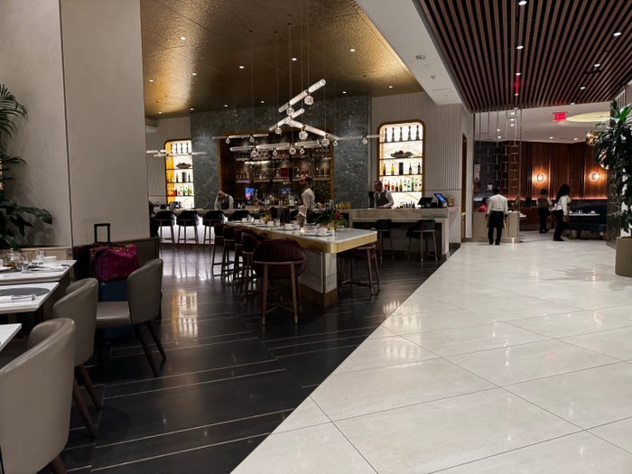 Delta One Lounge LAX view to dining room and bar Delta One Lounge LAX view to dining room and bar