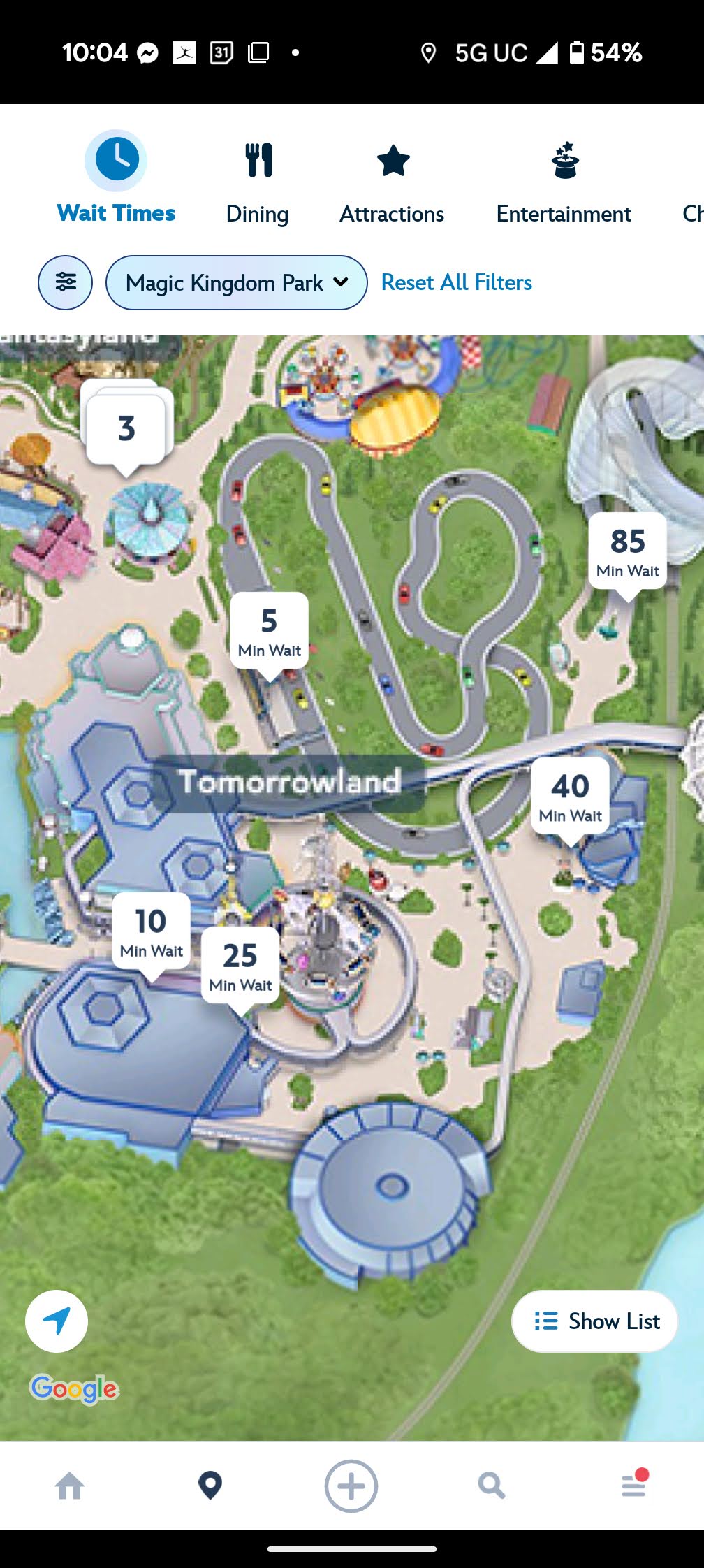 Disney World Magic Kingdom Extra Magic Hours Tomorrowland wait times