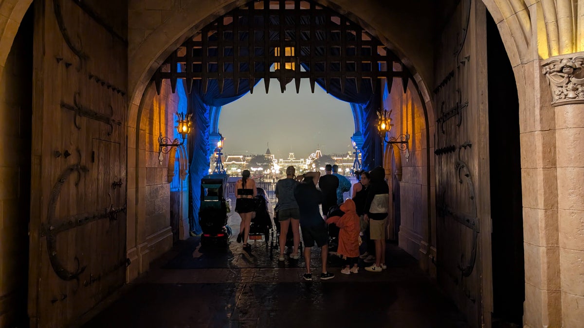 Disney World Magic Kingdom Extra Magic Hours castle rain cover