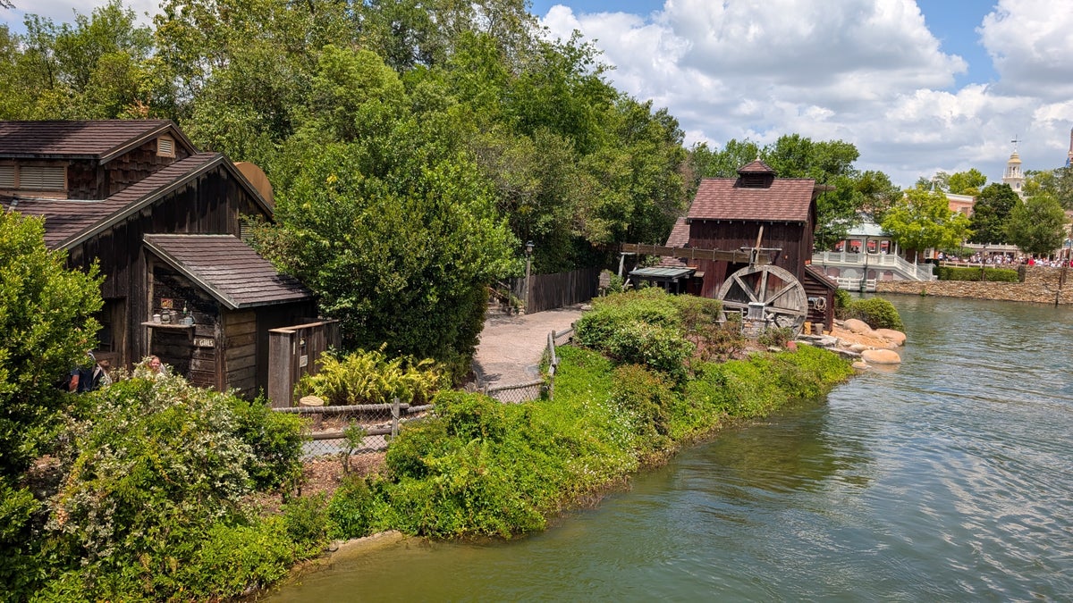 Disney World Magic Kingdom Tom Sawyer Island dock and mill