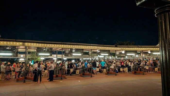 Disney World Magic Kingdom monorail line at night Disney World Magic Kingdom monorail line at night