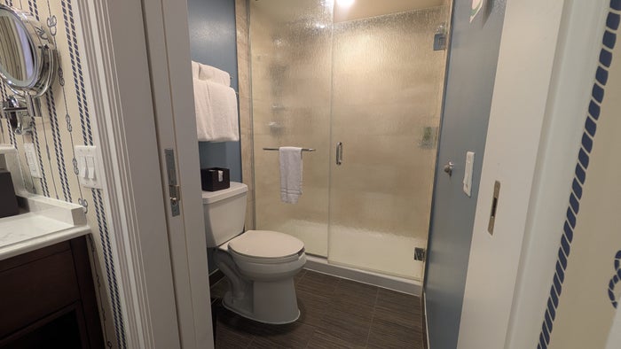 Disneys Yacht Club Resort guest room bathroom shower Disneys Yacht Club Resort guest room bathroom shower