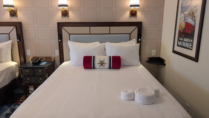 Disneys Yacht Club Resort guest room bed shelves Disneys Yacht Club Resort guest room bed shelves