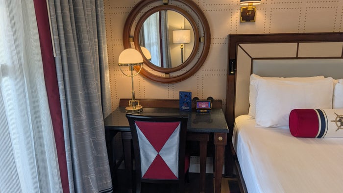 Disneys Yacht Club Resort guest room desk and mirror Disneys Yacht Club Resort guest room desk and mirror