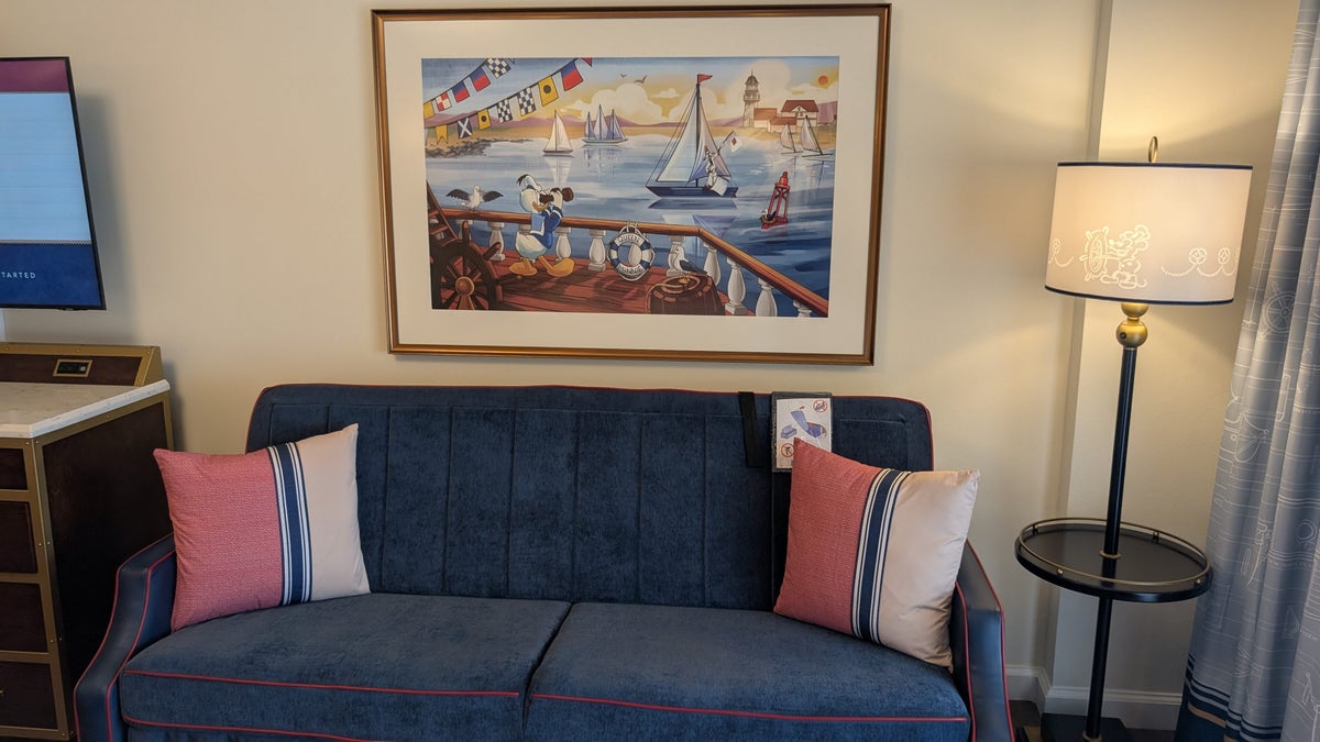 Disneys Yacht Club Resort guest room sofa bed