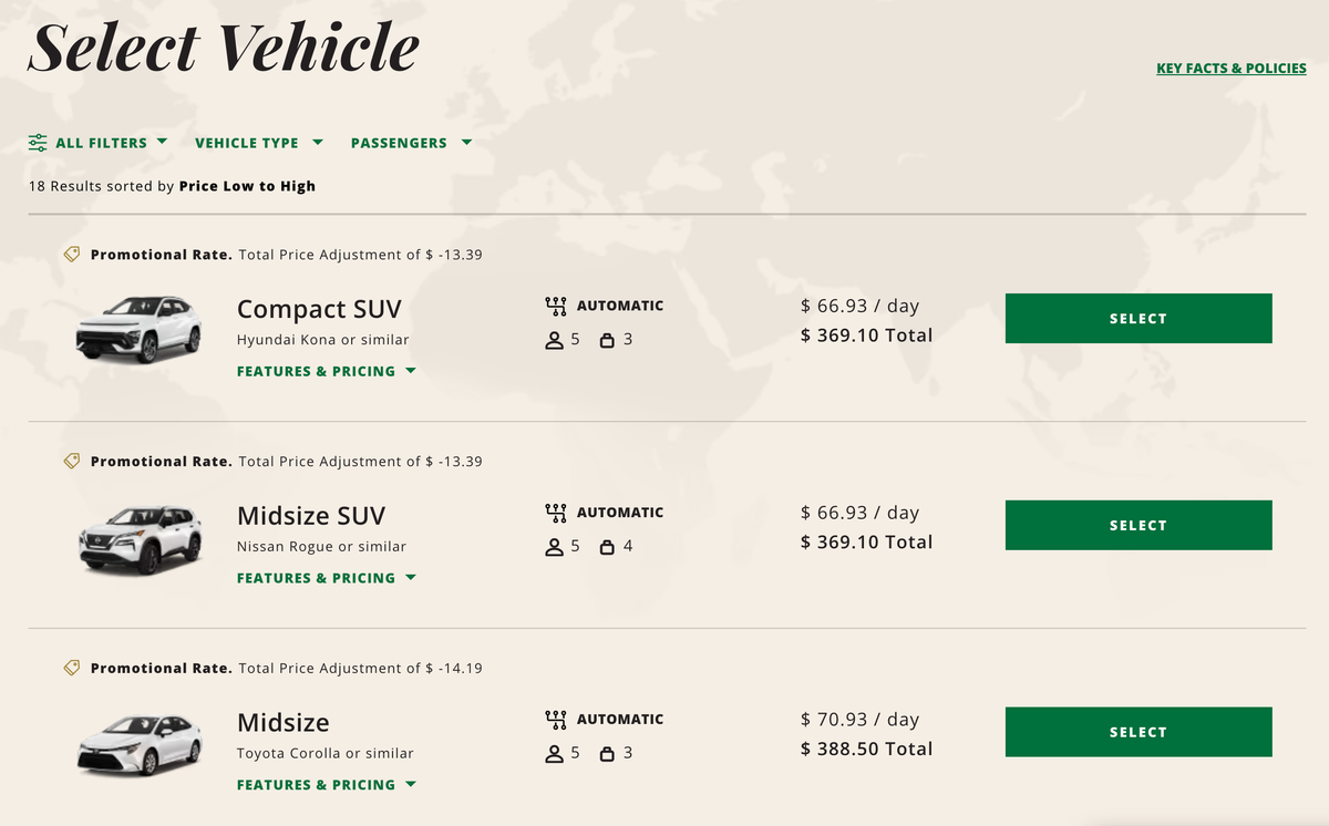 Emerald Club comparison rate Amex Platinum