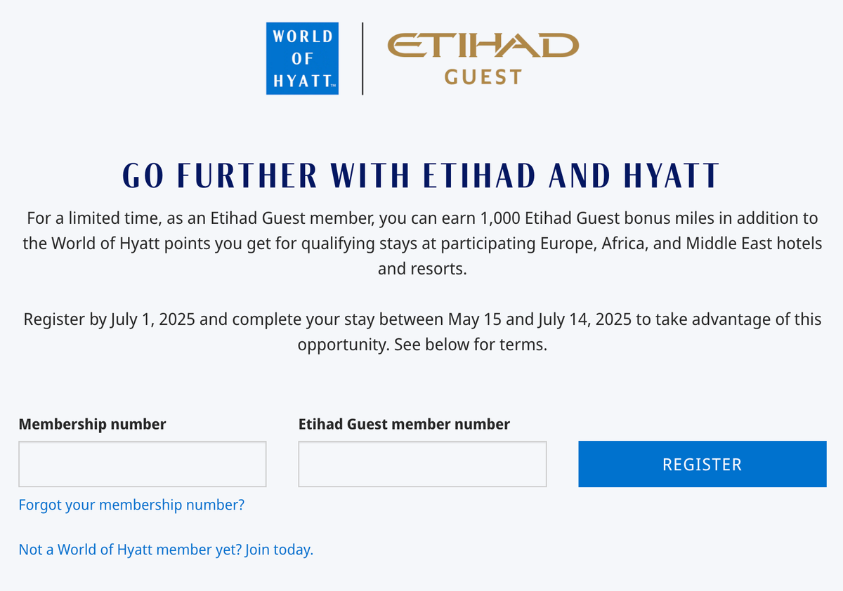 Etihad Hyatt bonus miles promotion May 2025