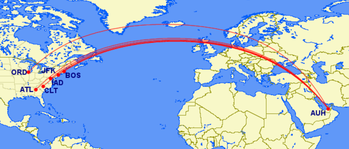 Etihad US routes Etihad US routes
