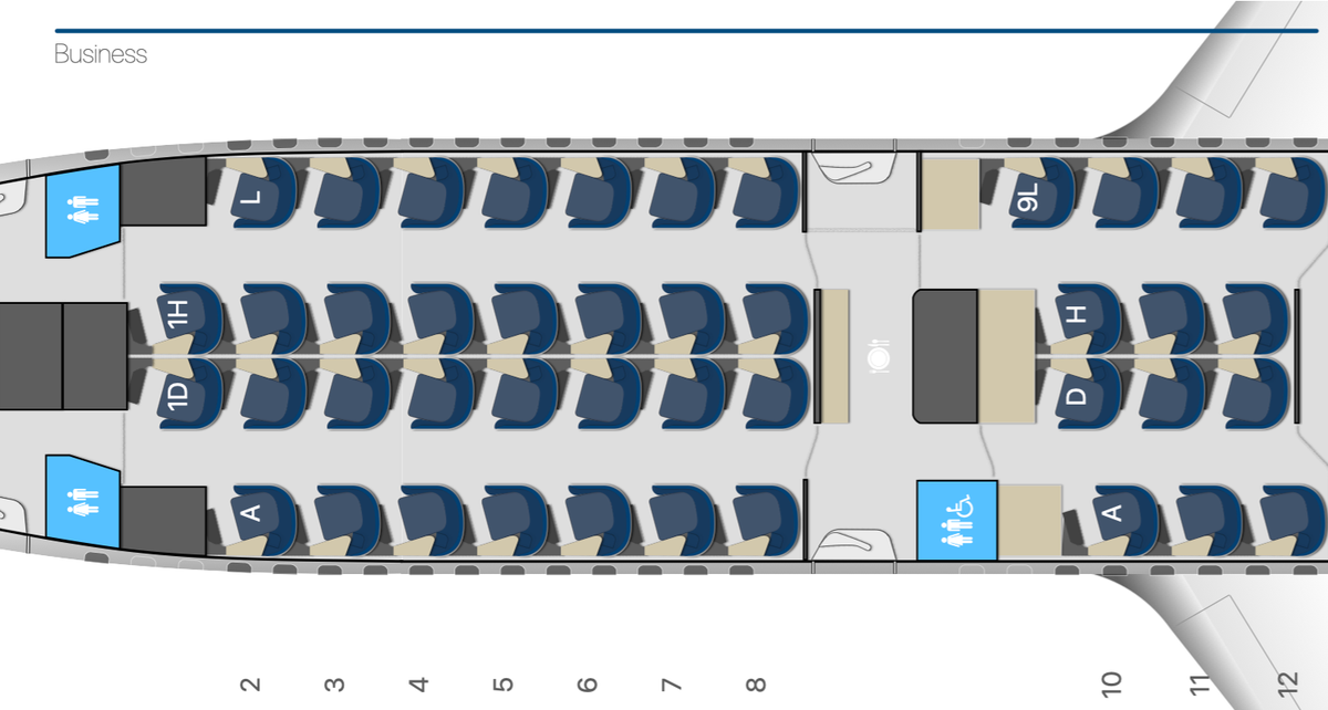 Finnair A350 900 business class seat map
