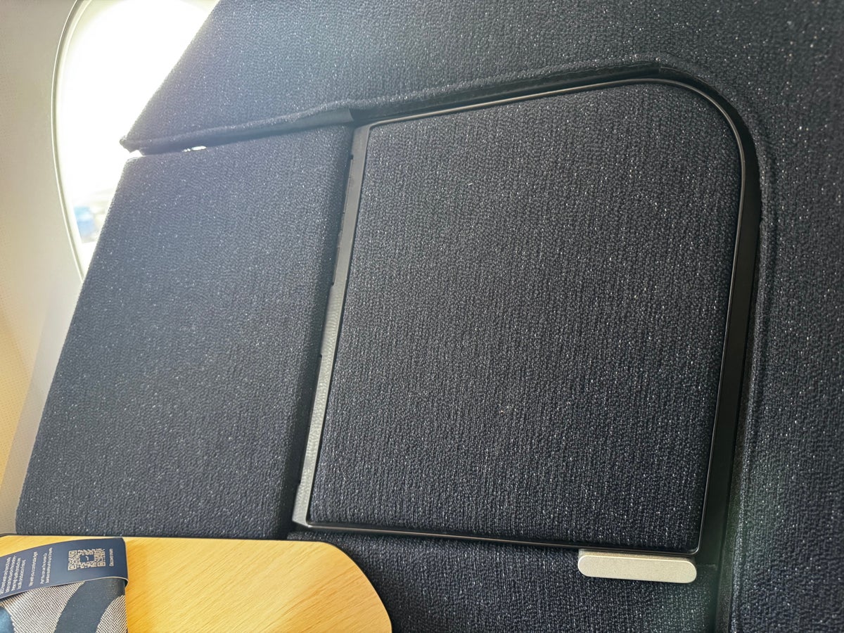 Finnair A350XWB business class cubby closed