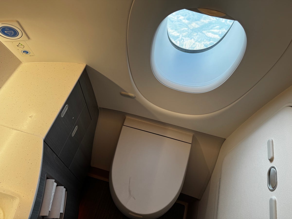 Finnair A350XWB business class lavatory toilet