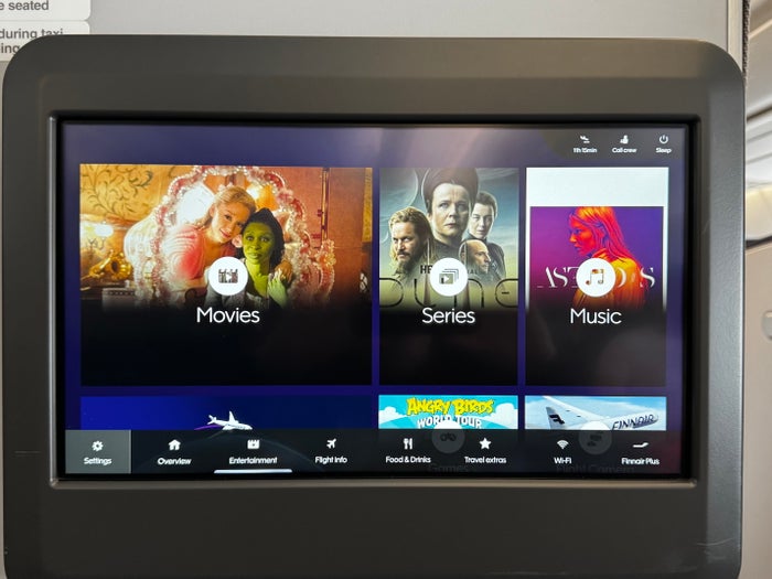 Finnair A350XWB premium economy entertainment options Finnair A350XWB premium economy entertainment options