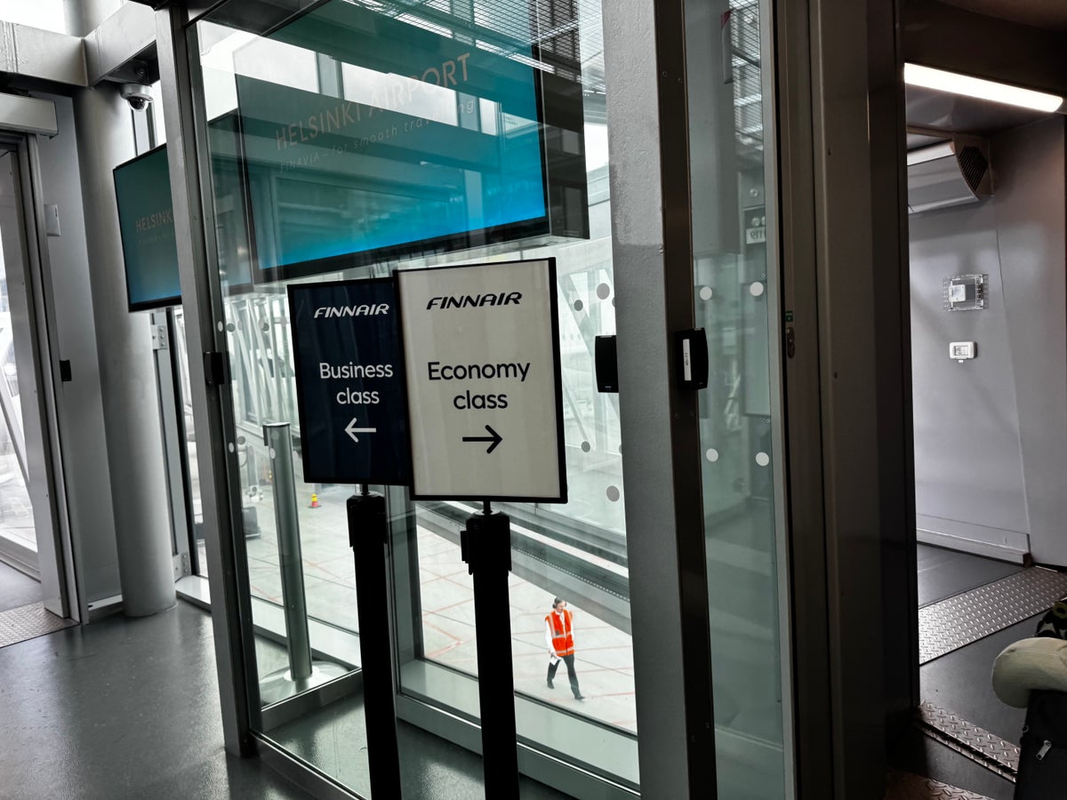 Finnair A350XWB premium economy jet bridge