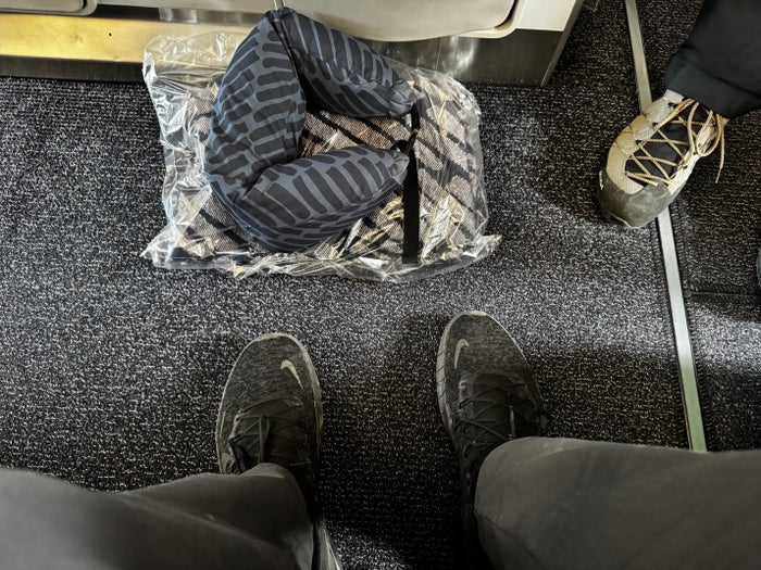 Finnair A350XWB premium economy space at feet Finnair A350XWB premium economy space at feet