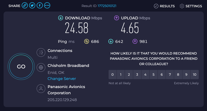 Finnair LAX HEL wifi speed test