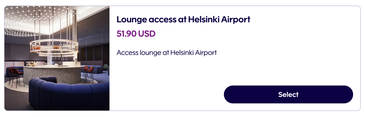 Finnair cost to add lounge access at HEL