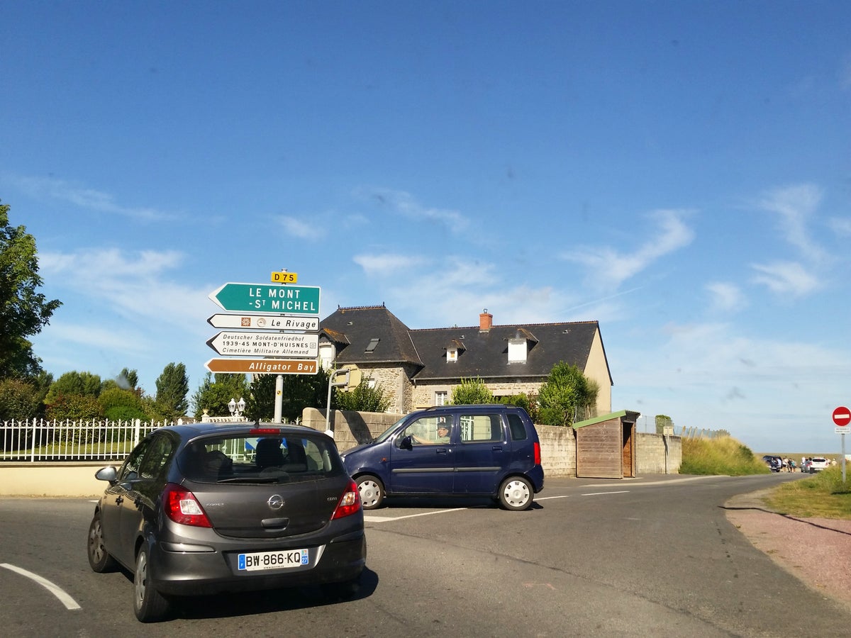 France Mont St Michel Road and Cars