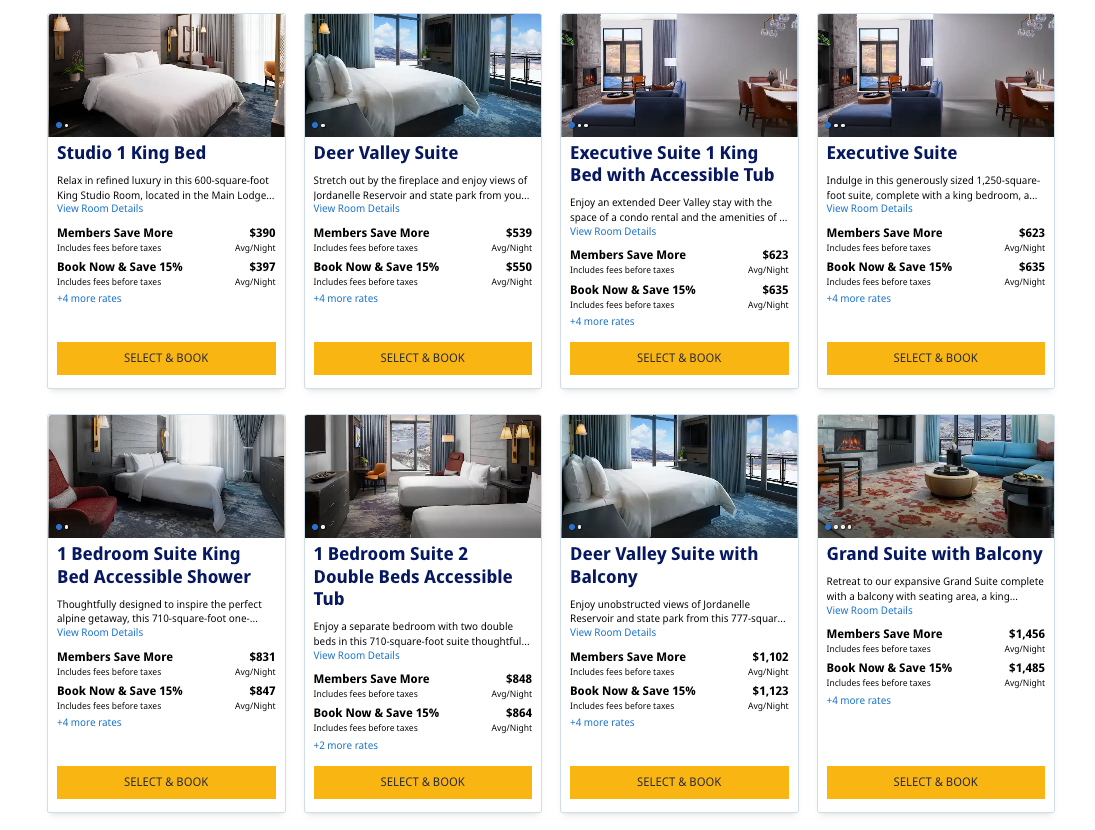 GH Deer Valley Suite Cash Cost