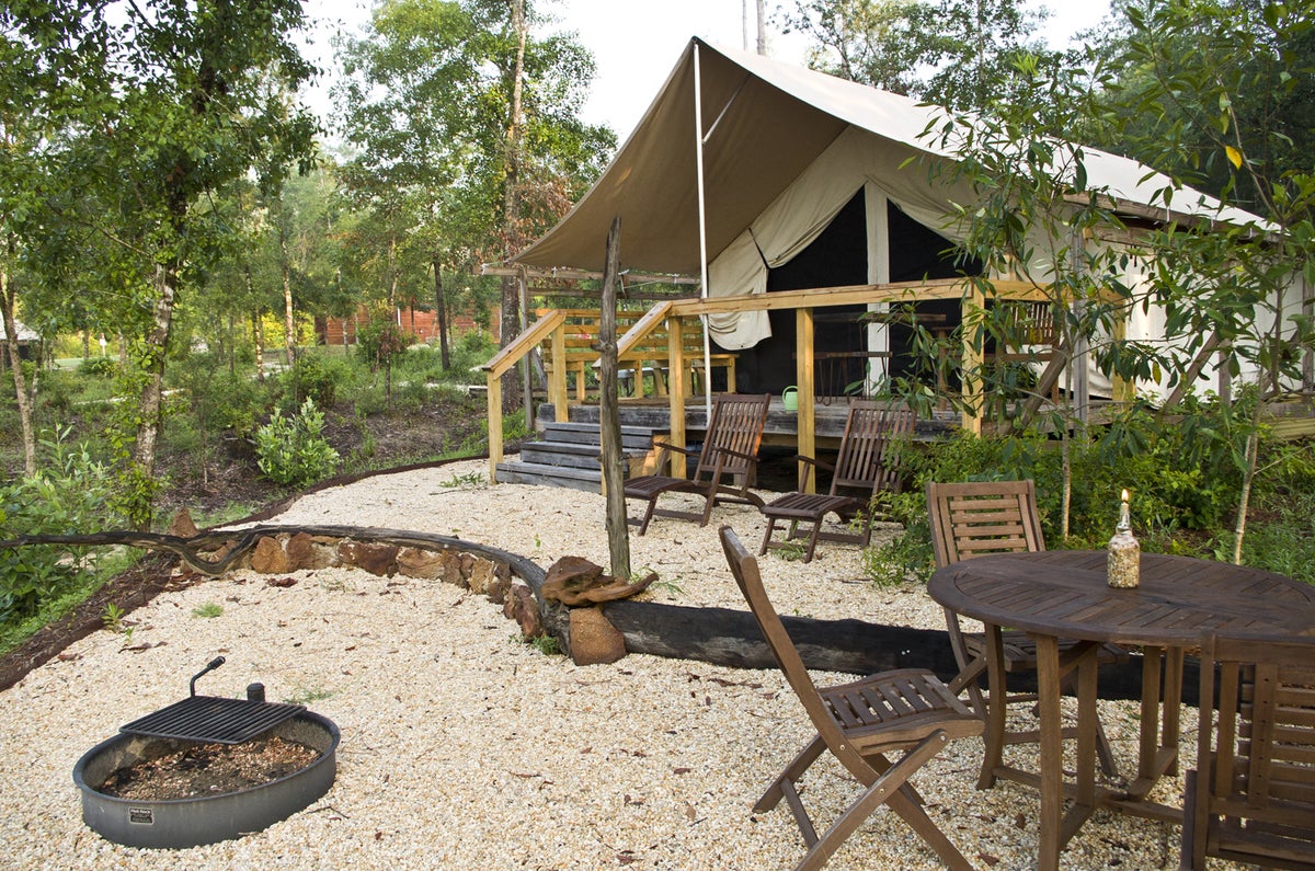 Glamping tent at Coldwater Gardens