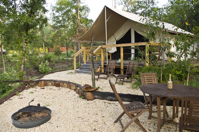 Glamping tent at Coldwater Gardens