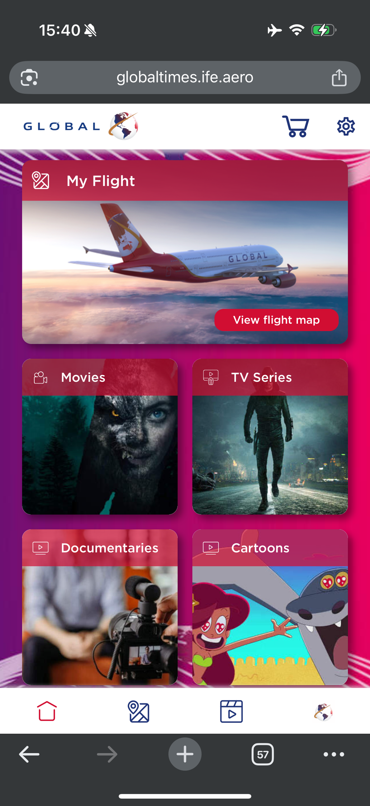 Global Airlines IFE streaming