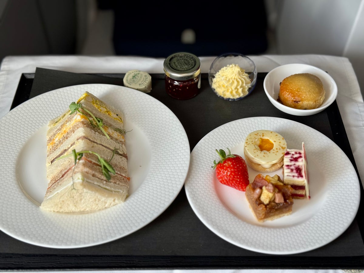 Global Airlines business class afternoon tea