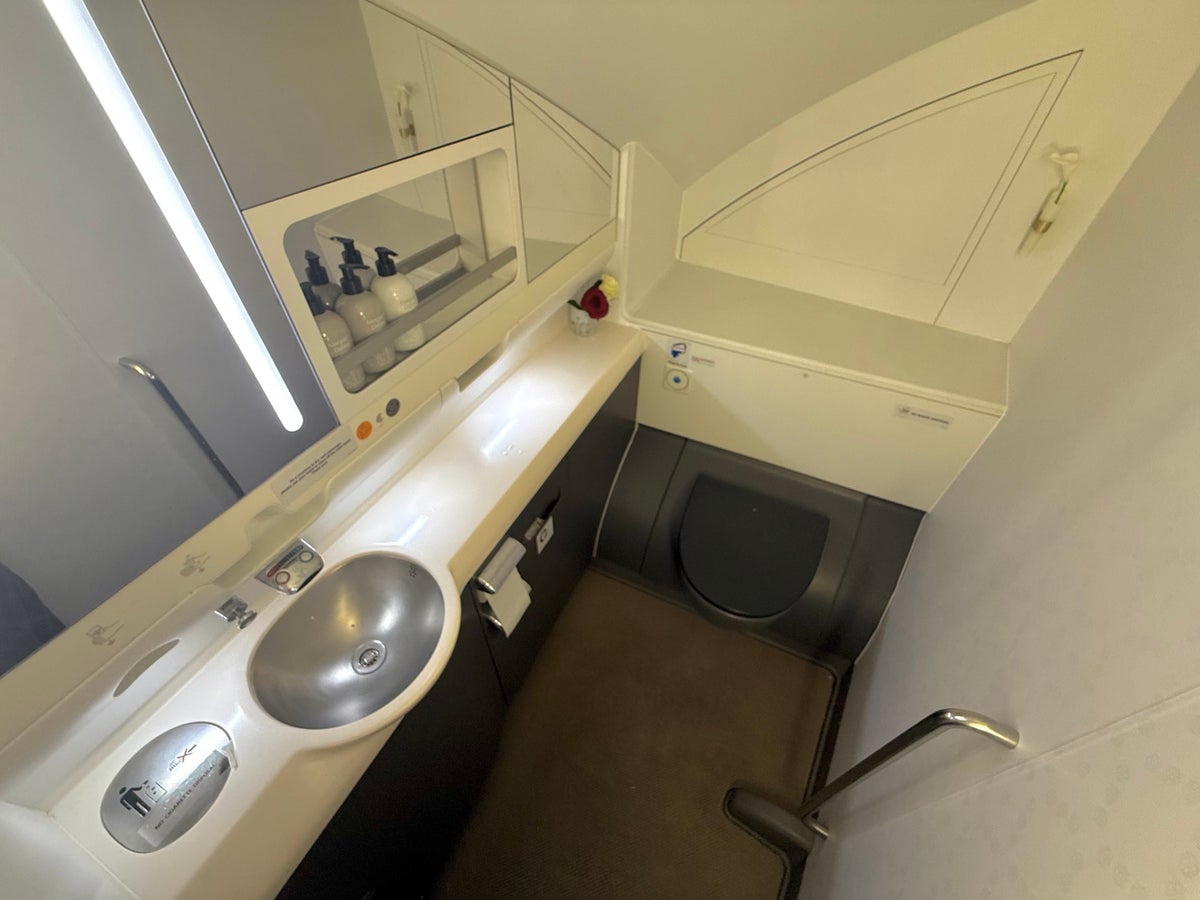 Global Airlines business class bathroom