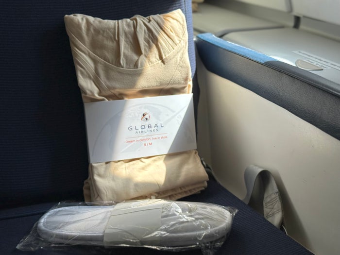 Global Airlines business class pajamas