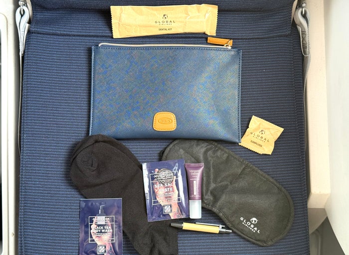 Global Airlines economy amenity kit contents