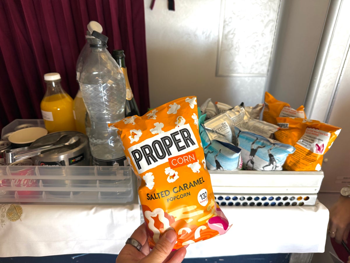 Global Airlines first drink snack