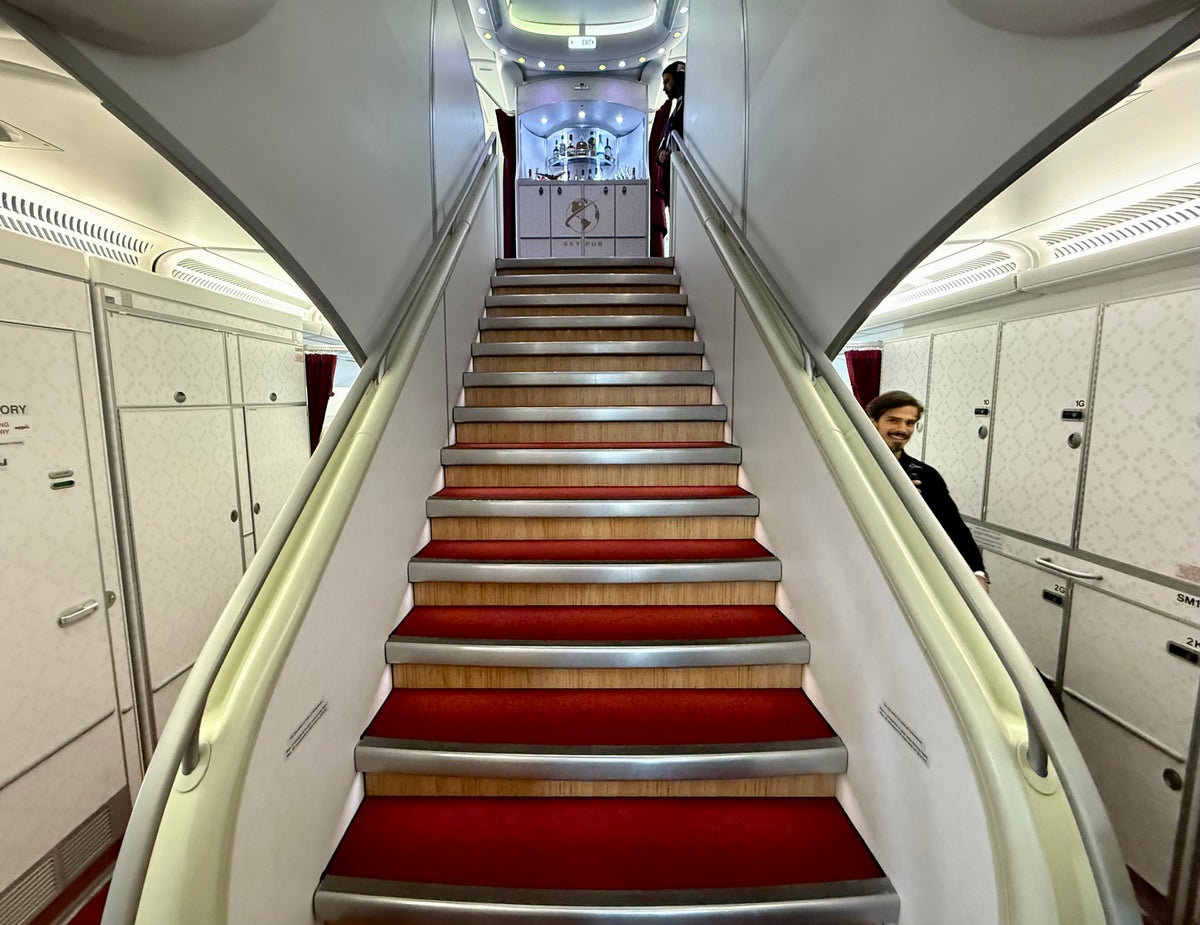 Global Airlines stairs to business class
