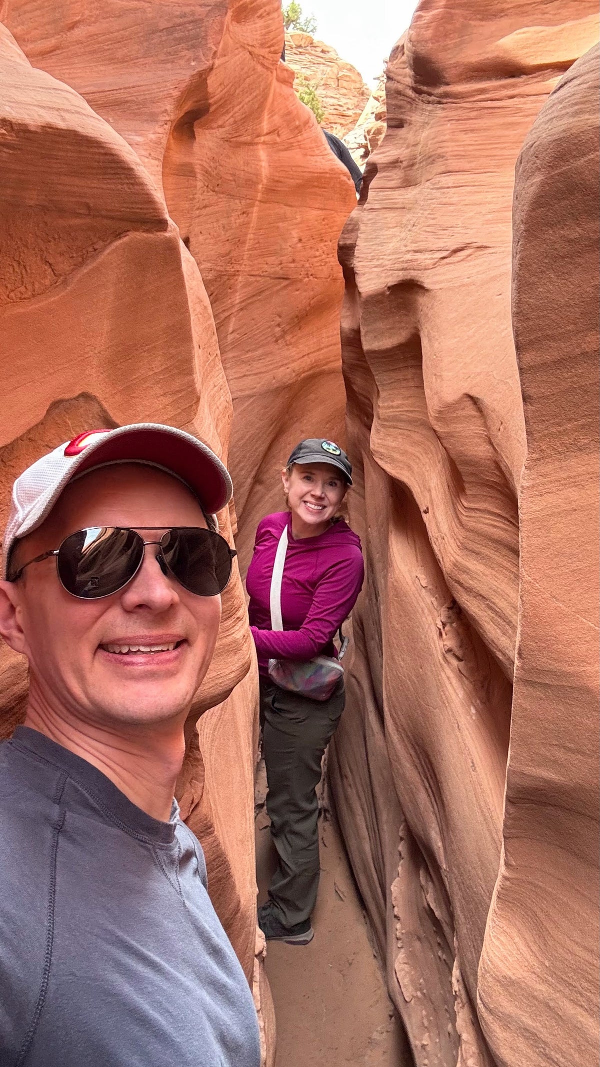Hiking in slot canyons in Utah