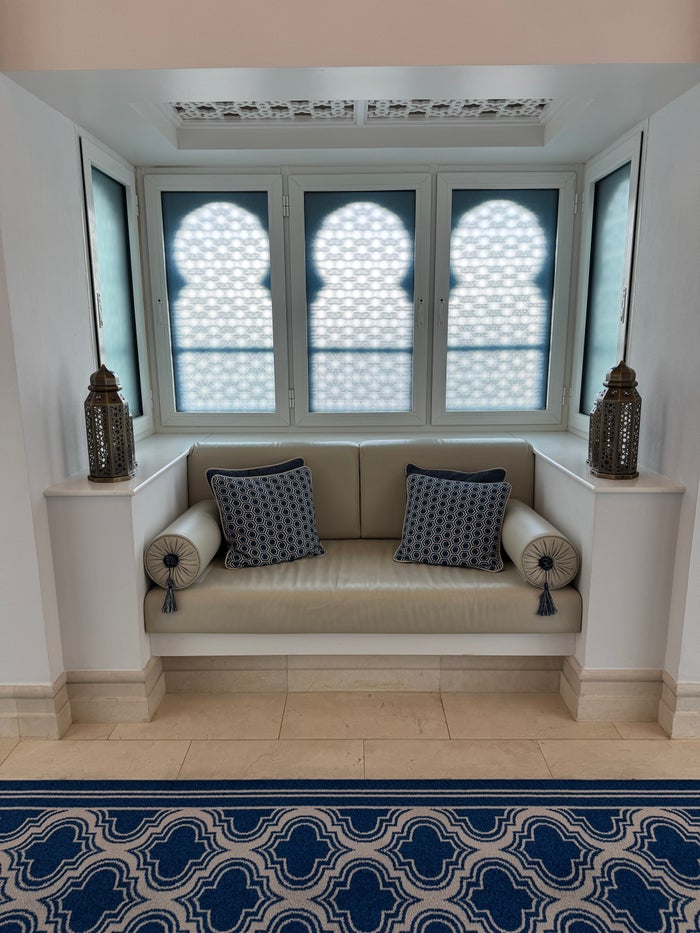 Hilton Salwa Beach Resort hallway bench