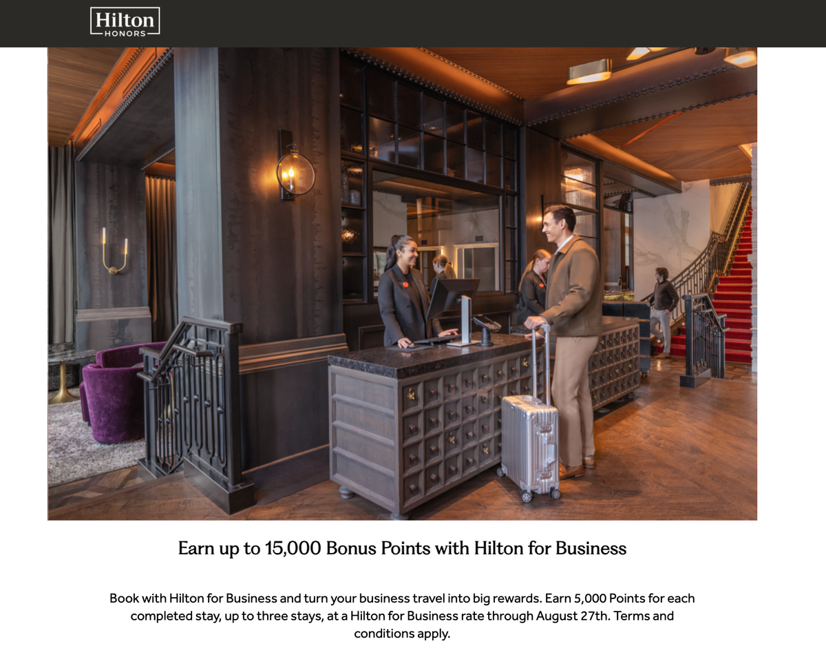 Hilton for Business 5k bonus points promo
