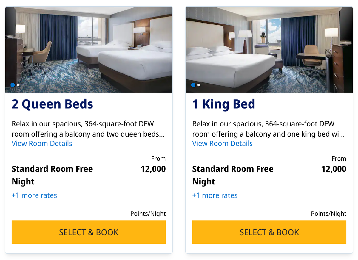 Hyatt Regency DFW standard room points price
