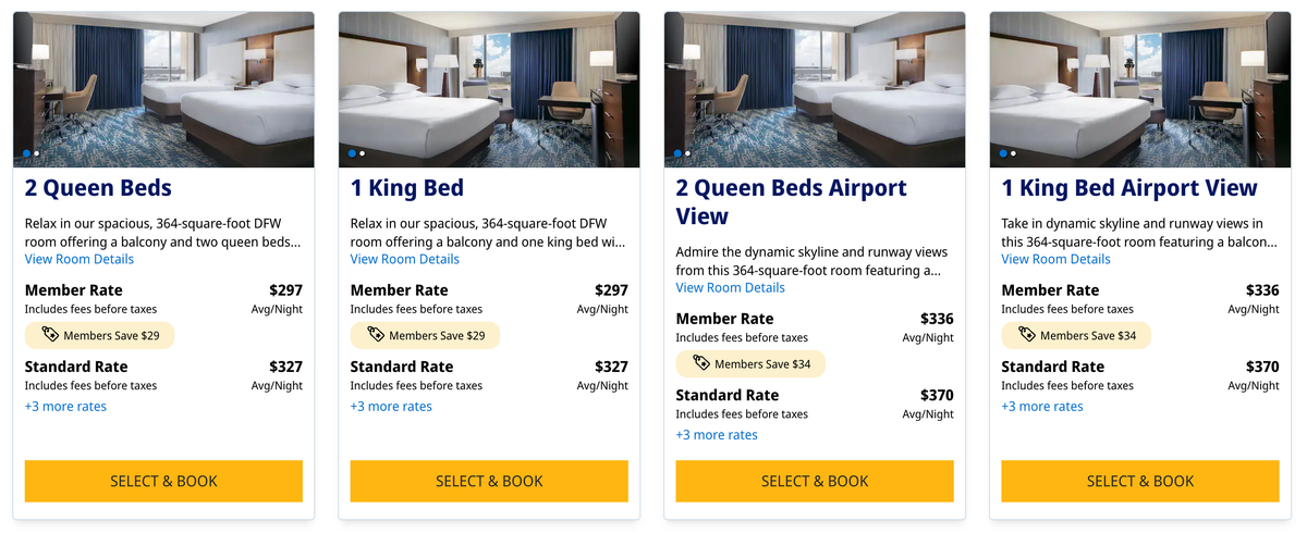 Hyatt Regency DFW standard room prices