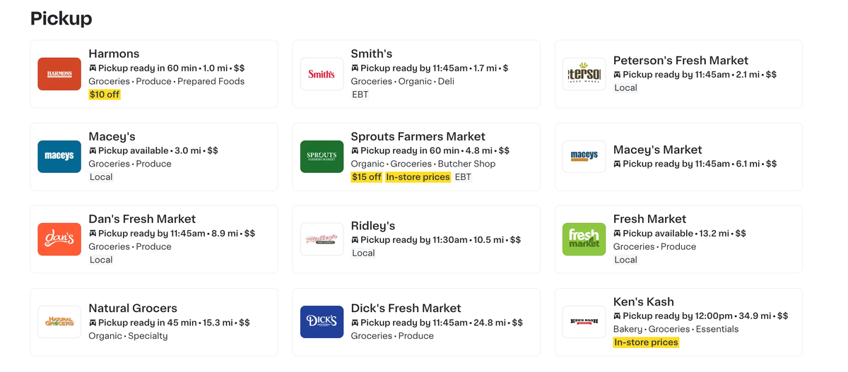 Instacart Pickup