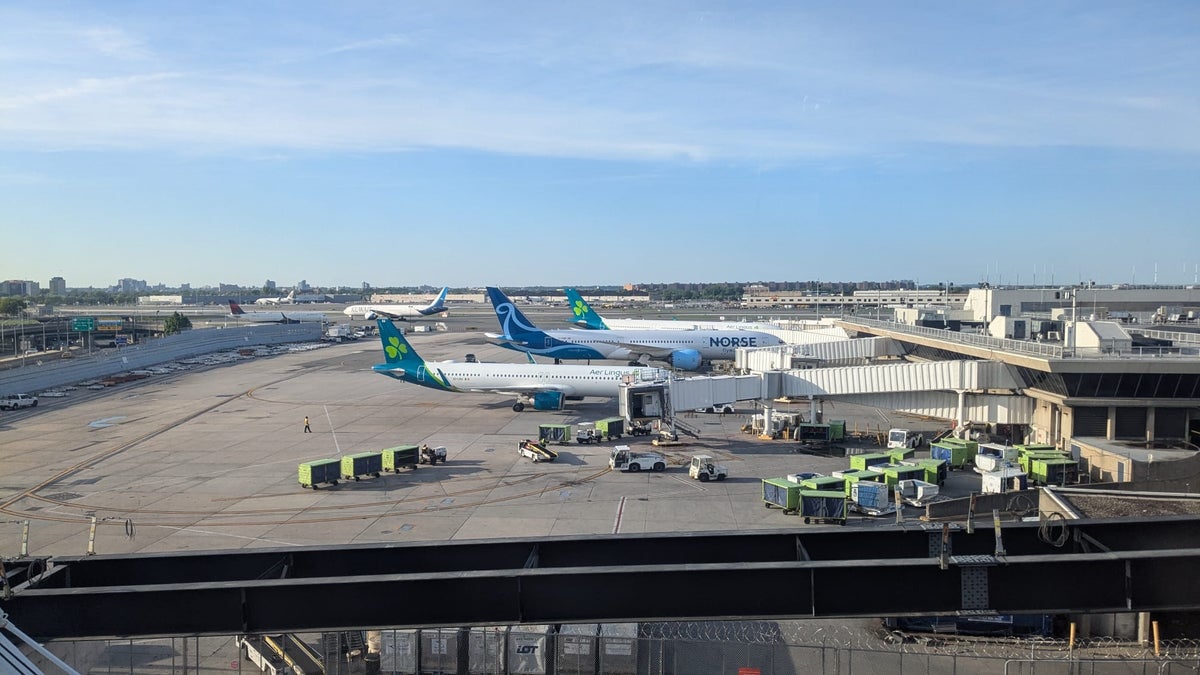 Aer Lingus aircraft at the gate in New York.