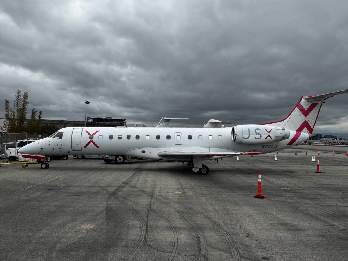 JSX plane parked at SNA