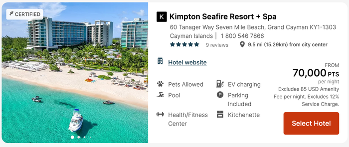 Kimpton Seafire Award Price