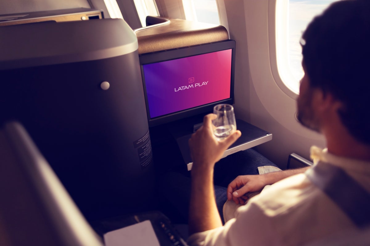 LATAM new business class seat IFE screen