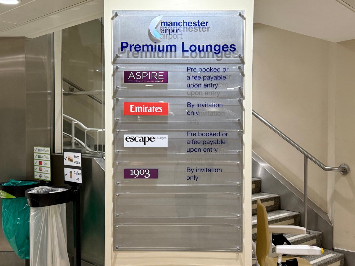 Manchester Airport Lounge Sign