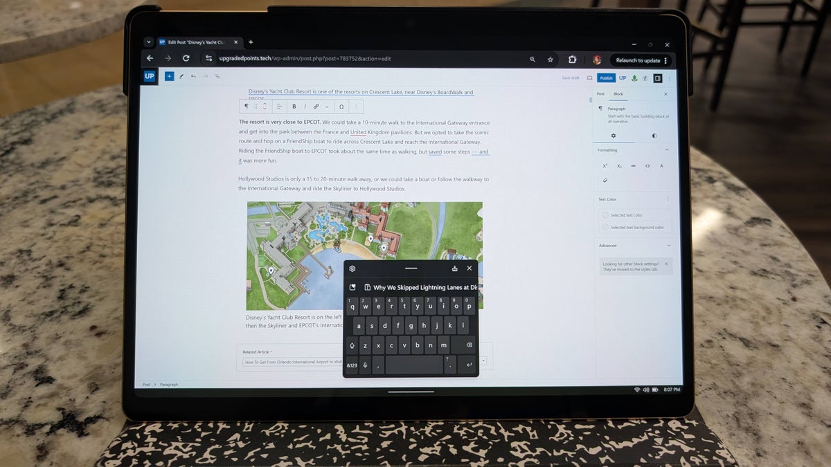 Microsoft Surface Pro on screen keyboard mini