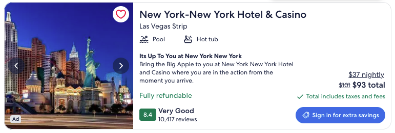 New York New York Las Vegas on Expedia