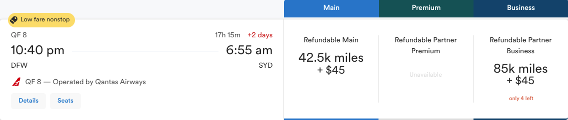 Qantas Business Class